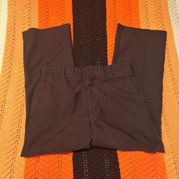 1970s brown pleated talon zip wide / straight leg pants! - Picture 10 of 12